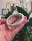 Baikalla Natural Light Blue-Green & Sajin (Golden Dust) Jadeite Jade Oval Bangle (55.5mm) 