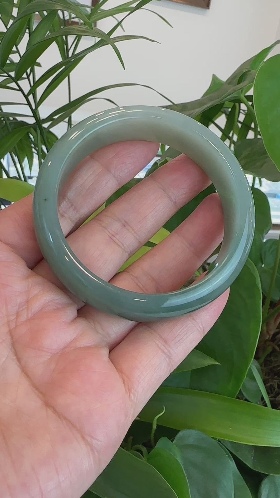 Baikalla Classic oil-green Jade Jadeite Bangle Bracelet ( 59.39 mm )#419