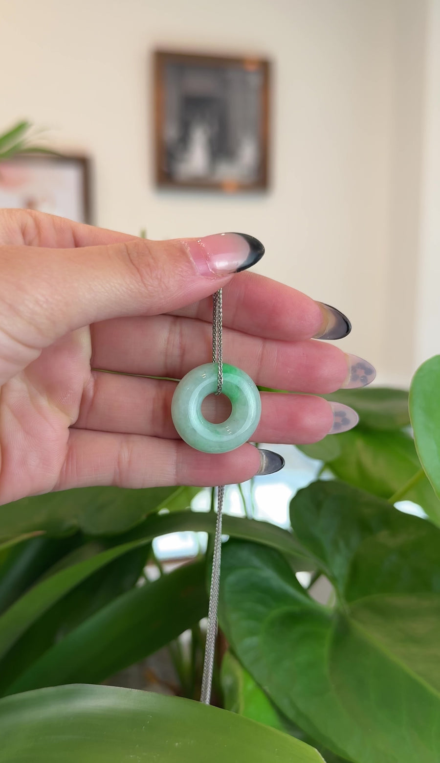 Baikalla "Good Luck Button" Necklace Green Jadeite Jade Pendant For Men