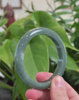 Baikalla Natural Oil-Green Jadeite Jade Bangle Bracelet (56.6mm) 