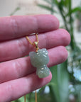 Baikalla 18k Yellow Gold Icy Green "Hello Kitty" Jadeite Jade Pendant