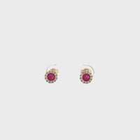 Baikalla 14k Yellow Gold Natural Ruby Earrings