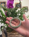 Baikalla Green Jadeite Jade "Half Round" Bangle Bracelet (57.3mm) 