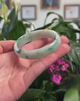 Baikalla Genuine Burmese Green Jadeite Jade Oval Bangle (59.26 mm) 