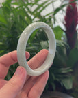 Baikalla "Half Round" Green Jadeite Jade Bangle Bracelet (66.3 mm) 