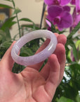 Baikalla Icy Vixen Lavender & Green Jadeite Jade "Half Round" Bangle Bracelet (54.7mm) 