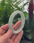 Baikalla "Half Round" Light Green Jadeite Jade Bangle Bracelet (62.4 mm) 