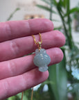 Baikalla 18k Yellow Gold Icy Green "Joy Bunny" Jadeite Jade Pendant