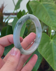 Baikalla "Half Round" Blue Green Jadeite Jade Bangle Bracelet (59.30 mm) 