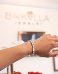 High-End Natural Icy Jadeite Jade 18kw Gold "Bamboo" Bangle Bracelet W/ Natural Diamonds