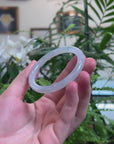 Baikalla Icy Light Green "Traditional Round" Jadeite Jade Bangle Bracelet (54mm) 