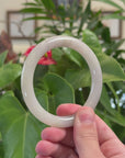 "Classic Round" Ice Jadeite Jade Bangle (58.1mm) 