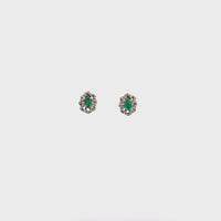 Baikalla™ Classic 14k White Gold Emerald Stud Earrings