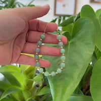 Baikalla Genuine Ice Green Jadeite Jade Round Beads Bracelet With 18K Yellow Gold Clasp and Gold Beads ( 7.8 mm )