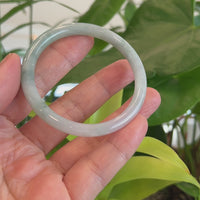 Baikalla "Petite" Natural Burmese Blue-green Jadeite Jade Bangle Bracelet (54.26mm)#T154