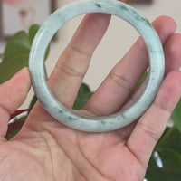 Burmese Blue-Green Jade Jadeite Bangle Bracelet (59.60 mm) T235