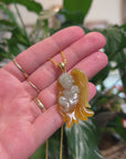 Baikalla 18K Yellow Gold "Angel" Natural Icy  Jadeite Jade Pendant