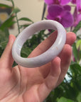 Baikalla Lavender & Light Green Jadeite Jade "Half Round" Bangle Bracelet (62mm) 