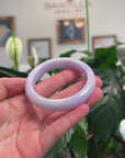 Baikalla Natural Vixen Lavender Jadeite Jade "Half Round" Bangle Bracelet (55.1mm) 