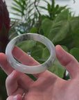 Baikalla "Half Round" Icy Blue-Green Jade Bangle Bracelet (54.65mm) 
