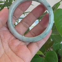 Natural Burmese Blue-green Jadeite Jade Bangle Bracelet (62.07mm)#T084
