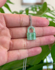 Baikalla Ice Blue-Green Jadeite Jade Lock Necklace Pendant