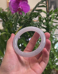 Baikalla Icy Lavender "Traditional Round" Jadeite Jade Bangle Bracelet (60.6mm) 