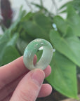 Baikalla Apple-Green Burmese Green Jadeite Jade Traditional Ring 