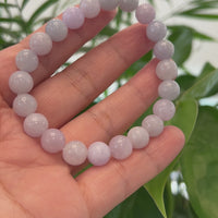 Natural Jadeite Jade 10 mm Round Lavender Beads Bracelet ( 10 mm )