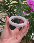 Baikalla Light Lavender Jadeite Jade "Half Round" Bangle Bracelet (61mm) 