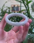 Baikalla Light Lavender & Light Green Jadeite Jade "Half Round" Bangle Bracelet (57.6mm) 
