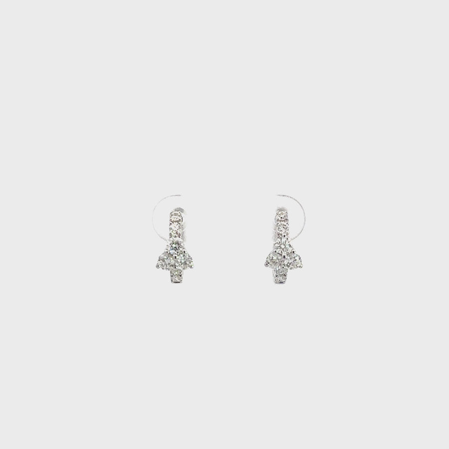 Baikalla 18k White Gold Diamond Hoop Earrings