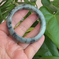 Natural Burmese Blue-green Jadeite Jade Bangle Bracelet (56.12mm)#T036