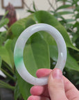 Baikalla™ "Classic Bangle" Genuine Jadeite Jade Lavender Green Bangle Bracelet (59.6mm)