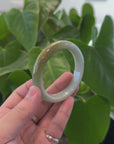 "Classic Princess Half Round" Yellow Jadeite Jade Bangle (56.7 mm) 