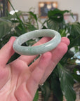 Baikalla Natural Apple-Green Jadeite Jade "Half Round" Bangle Bracelet (54.9mm) 