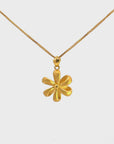 24k Yellow Gold Flower Pendant Necklace