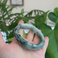 Natural Burmese Blue-green Jadeite Jade Bangle Bracelet (60.07mm)#T030