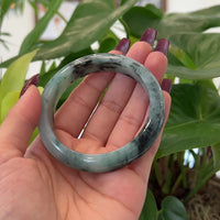 Baikalla Natural Burmese Blue-green Jadeite Jade Bangle Bracelet (57.86mm)#T141