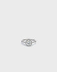 Baikalla 18k White Gold Halo Moissanite Diamond Engagement Ring