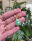 Baikalla "Hulu" 18K Yellow Gold Apple-Green Jadeite Jade Pendant W/ Natural Diamonds
