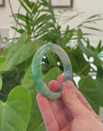 Baikalla "Half Round" Green Jadeite Jade Bangle Bracelet (56.11mm) 