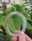Natural Burmese Oil Green & Yellow Jadeite Jade Bangle Bracelet (54.6 mm) 
