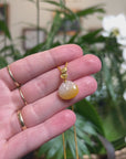 Baikalla "Bao" 18K Yellow Gold Natural White & Yellow Jadeite Jade Pendant W/ Bao Basket Bail