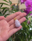 Baikalla Lavender "PiXiu" (Fortune Beast) Jadeite Jade Pendant W/ 18K Yellow Gold Bail