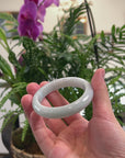 Baikalla Light Green Jadeite Jade "Half Round" Bangle Bracelet (56.5mm) 