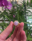 Baikalla 18k Yellow Gold Natural Lavender Burmese Jadeite Jade Ring 