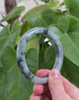 Baikalla Natural Green Jadeite Jade Bangle Bracelet (62.7 mm) 