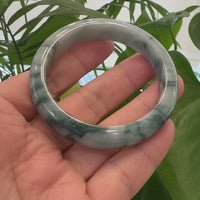 Natural Burmese Blue-green Jadeite Jade Bangle Bracelet (54.65mm)#T038