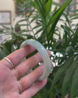 Baikalla Natural Blue Flower Jadeite Jade Bangle Bracelet (56.7 mm) 